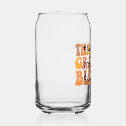 Dankful Grateful Blessed Blikvorm Glas (Rechts)