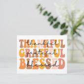 Dankful Grateful Blessed Briefkaart (Staand voorkant)