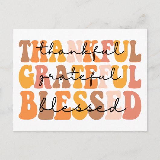 Dankful Grateful Blessed Briefkaart (Voorkant)