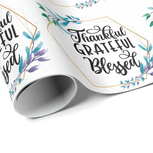 Dankful Grateful Blessed Cadeaupapier (Rol Hoek)