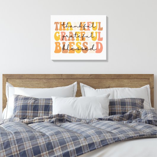 Dankful Grateful Blessed Canvas Afdruk (Insitu (Slaapkamer))