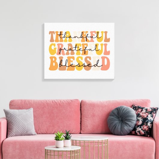 Dankful Grateful Blessed Canvas Afdruk (Insitu (Woonkamer))