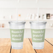 Dankful Grateful Blessed | Citaat Thanksgiving Acryl Drinkbeker