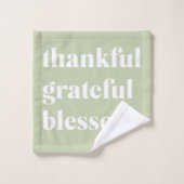Dankful Grateful Blessed | Citaat Thanksgiving Bad Handdoek (Wasdoekje)