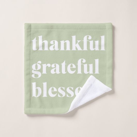 Dankful Grateful Blessed | Citaat Thanksgiving Bad Handdoek (Wasdoekje)