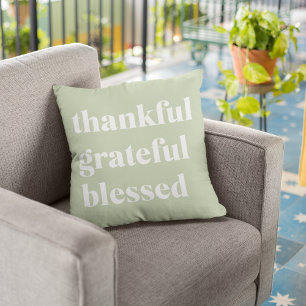 Dankful Grateful Blessed   Citaat Thanksgiving Buitenkussen