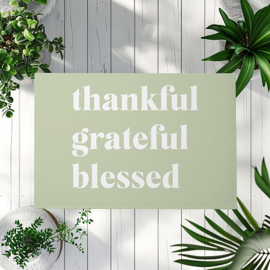 Dankful Grateful Blessed | Citaat Thanksgiving Deurmat