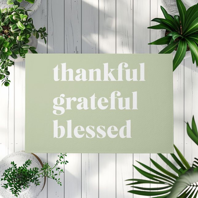 Dankful Grateful Blessed | Citaat Thanksgiving Deurmat (Creator heeft geüpload)