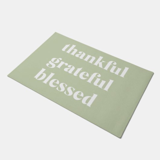 Dankful Grateful Blessed | Citaat Thanksgiving Deurmat (Schuin)