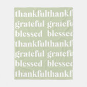 Dankful Grateful Blessed | Citaat Thanksgiving Fleece Deken (Voorkant)