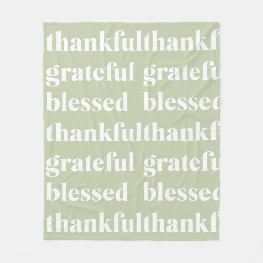 Dankful Grateful Blessed | Citaat Thanksgiving Fleece Deken (Voorkant)