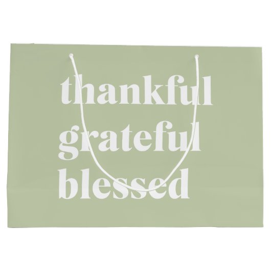 Dankful Grateful Blessed | Citaat Thanksgiving Groot Cadeauzakje (Achterkant)