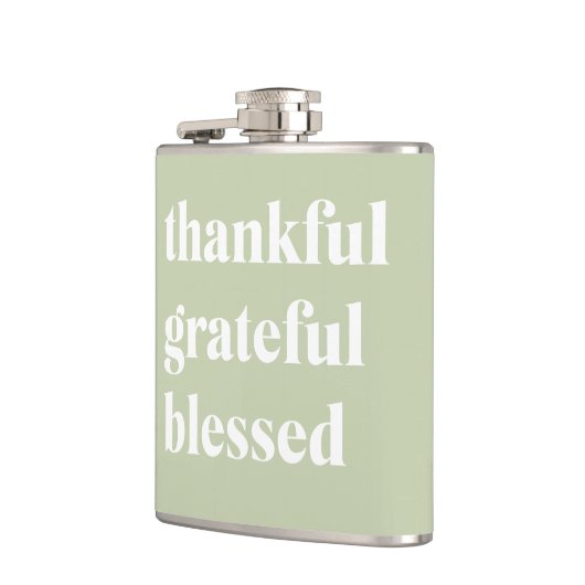 Dankful Grateful Blessed | Citaat Thanksgiving Heupfles (Links)