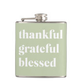 Dankful Grateful Blessed | Citaat Thanksgiving Heupfles (Voorkant)