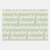 Dankful Grateful Blessed | Citaat Thanksgiving Inpakpapier Vel (Voorkant)