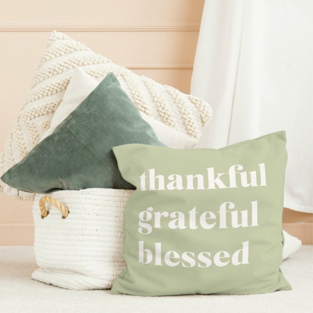 Dankful Grateful Blessed | Citaat Thanksgiving Kussen (Creator heeft geüpload)