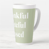 Dankful Grateful Blessed | Citaat Thanksgiving Latte Mok (Rechterhoek)