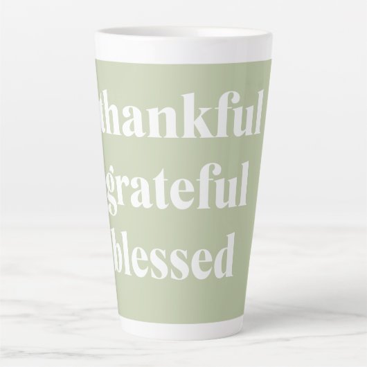 Dankful Grateful Blessed | Citaat Thanksgiving Latte Mok (Voorkant)