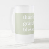 Dankful Grateful Blessed | Citaat Thanksgiving Matglas Bierpul (Voorkant links)