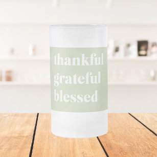 Dankful Grateful Blessed   Citaat Thanksgiving Matglas Bierpul