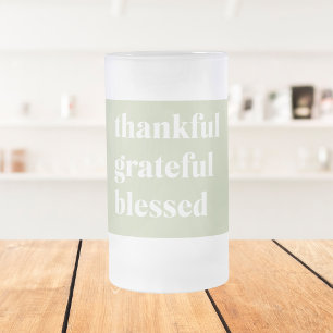 Dankful Grateful Blessed   Citaat Thanksgiving Matglas Bierpul