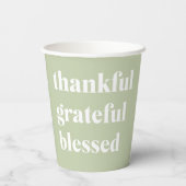 Dankful Grateful Blessed | Citaat Thanksgiving Papieren Bekers (Achterkant)