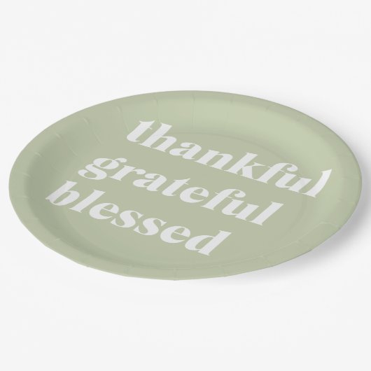 Dankful Grateful Blessed | Citaat Thanksgiving Papieren Bordje (Gekanteld)