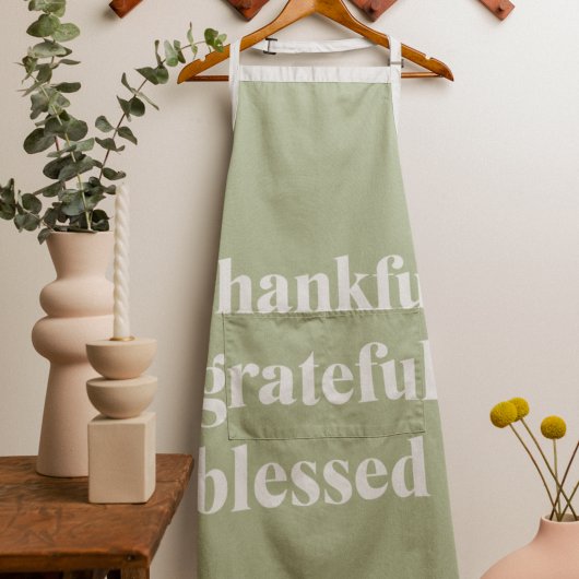 Dankful Grateful Blessed | Citaat Thanksgiving Schort