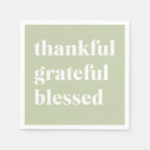 Dankful Grateful Blessed | Citaat Thanksgiving Servet (Voorkant)