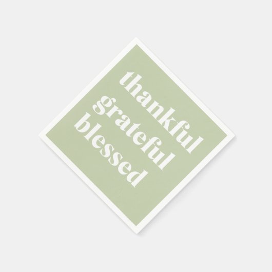 Dankful Grateful Blessed | Citaat Thanksgiving Servet (Hoek)