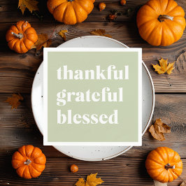 Dankful Grateful Blessed | Citaat Thanksgiving Servet