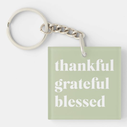 Dankful Grateful Blessed | Citaat Thanksgiving Sleutelhanger (voorkant)