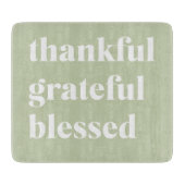 Dankful Grateful Blessed | Citaat Thanksgiving Snijplank (Voorkant)