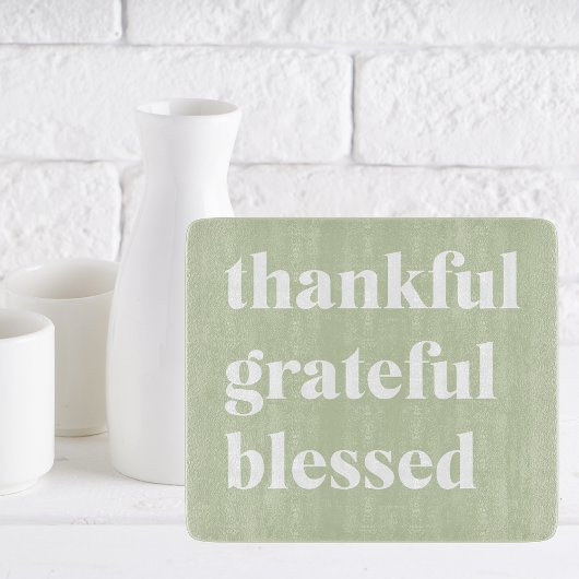 Dankful Grateful Blessed | Citaat Thanksgiving Snijplank