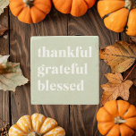 Dankful Grateful Blessed | Citaat Thanksgiving Stenen Onderzetter<br><div class="desc">Dankful Grateful Blessed | Citaat Thanksgiving</div>