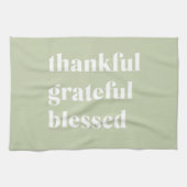 Dankful Grateful Blessed | Citaat Thanksgiving Theedoek (Horizontaal)