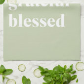 Dankful Grateful Blessed | Citaat Thanksgiving Theedoek (Gevouwen)
