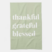 Dankful Grateful Blessed | Citaat Thanksgiving Theedoek (Verticaal)