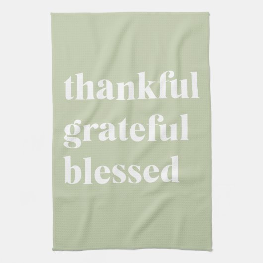 Dankful Grateful Blessed | Citaat Thanksgiving Theedoek (Verticaal)