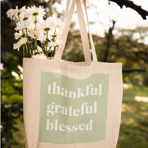 Dankful Grateful Blessed   Citaat Thanksgiving Tote Bag