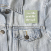 Dankful Grateful Blessed | Citaat Thanksgiving Vierkante Button 5,1 Cm (In situ)