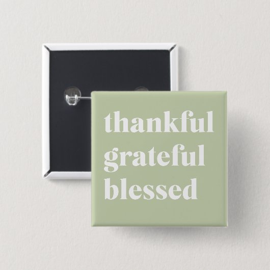 Dankful Grateful Blessed | Citaat Thanksgiving Vierkante Button 5,1 Cm (Voorkant /achterkant)
