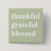 Dankful Grateful Blessed | Citaat Thanksgiving Vierkante Button 5,1 Cm (Voorkant)