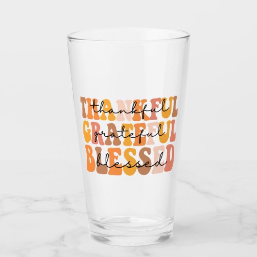 Dankful Grateful Blessed Glas (Voorkant)