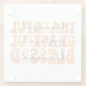 Dankful Grateful Blessed Glazen Onderzetter (Achterkant)
