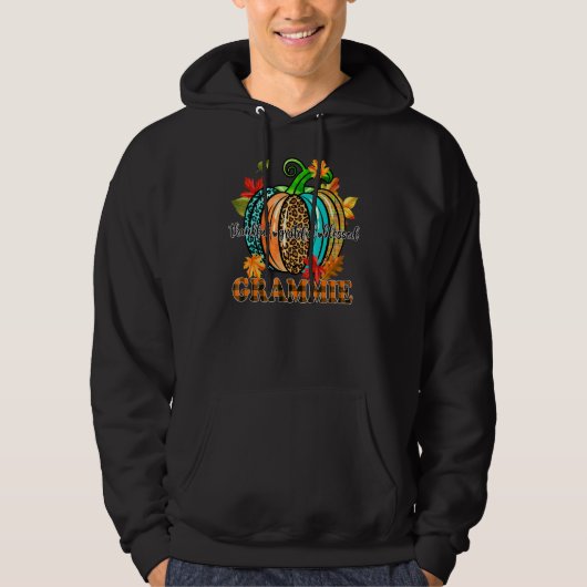 Dankful Grateful Blessed Grammie Pumpkin Thanksgi Hoodie (Voorkant)