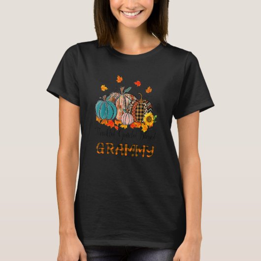 Dankful Grateful Blessed Grammy Pumpkins Thanksgi T-shirt (Voorkant)