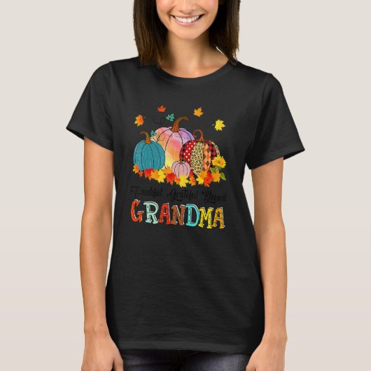 Dankful Grateful Blessed Grammy Pumpkins Thanksgi T-shirt (Voorkant)