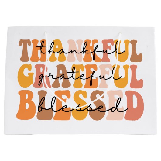 Dankful Grateful Blessed Groot Cadeauzakje (Voorkant)