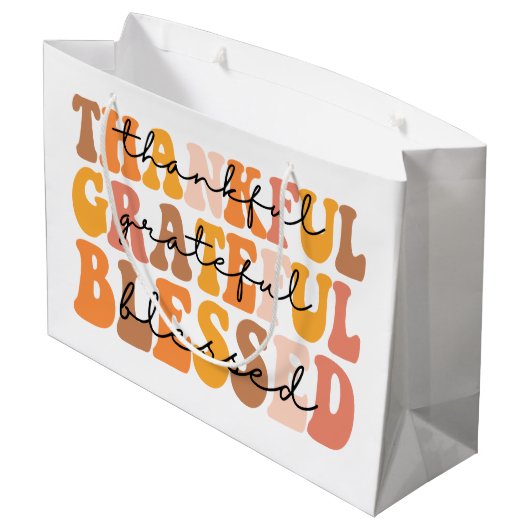 Dankful Grateful Blessed Groot Cadeauzakje (Achterkant Gekanteld)